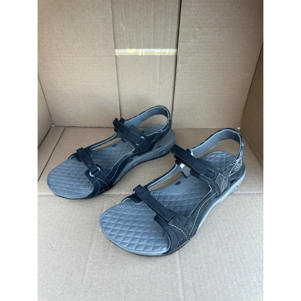 Columbia Sunlight Vent II Women's 8 Sandals Black Gray Adjustable Hiking Water